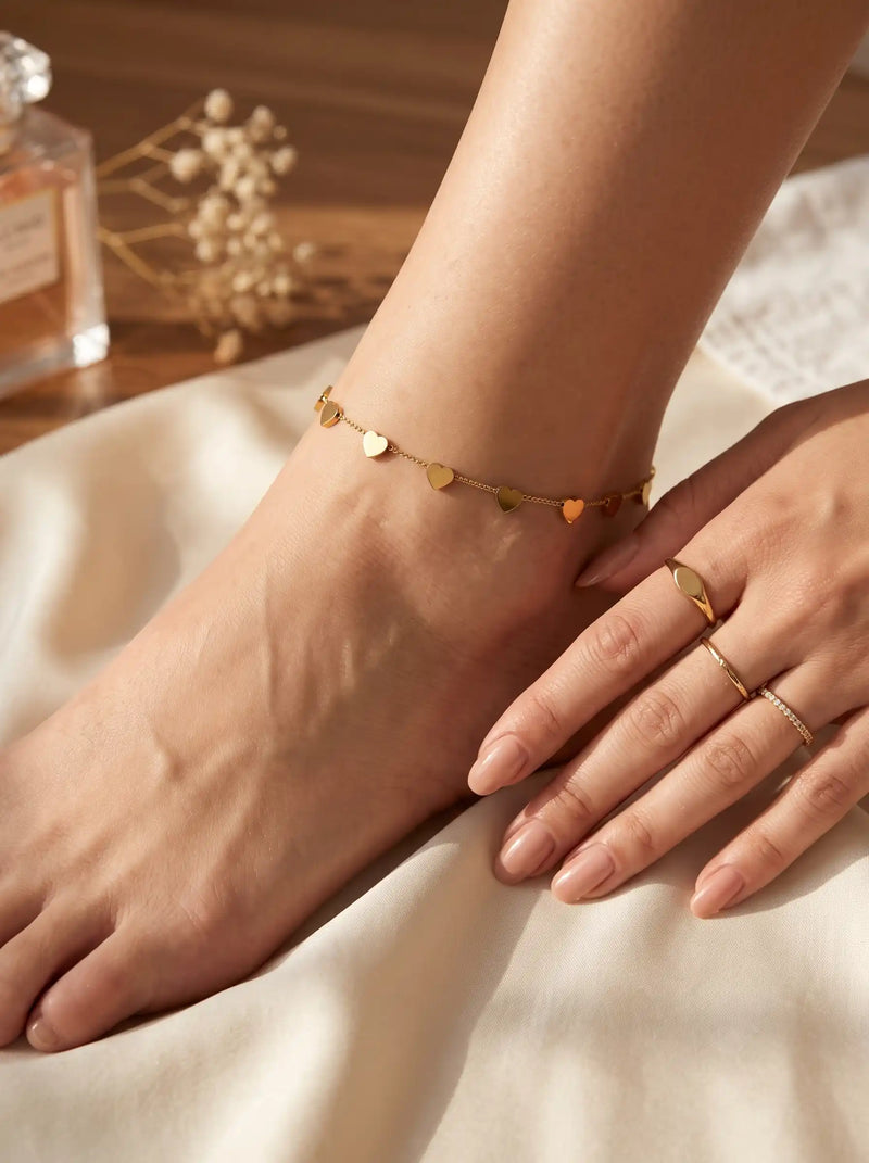 Golden Heart Anklet