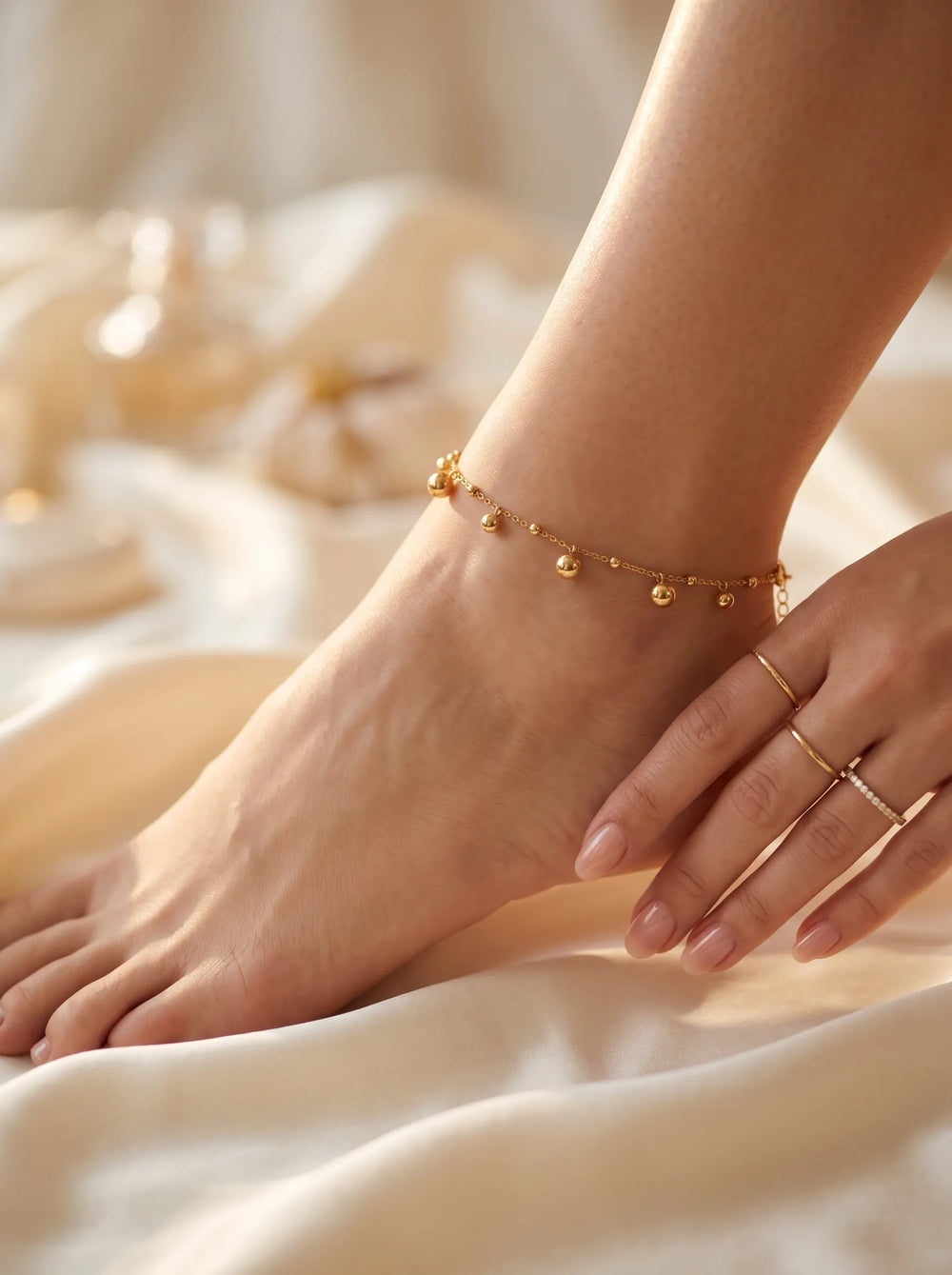 Golden Drops Anklet