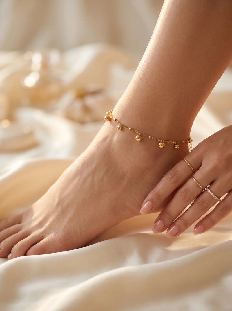 Golden Drops Anklet