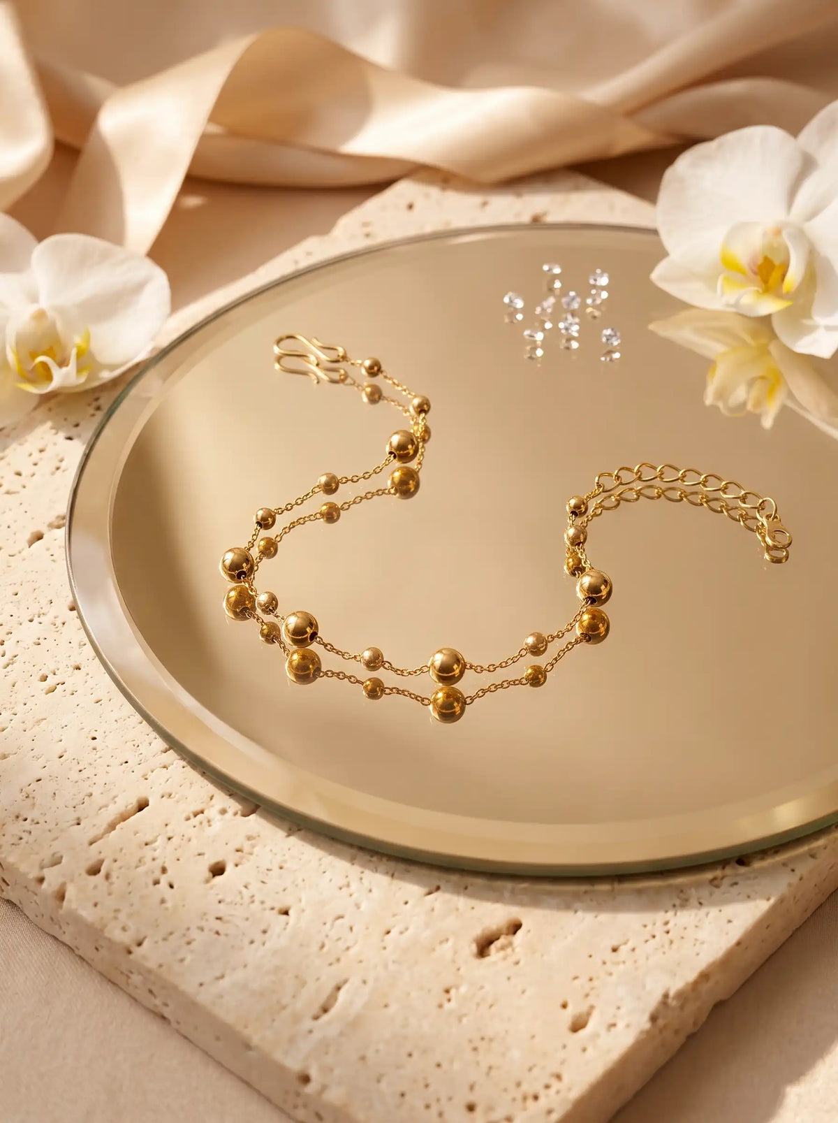 Golden Drops Anklet